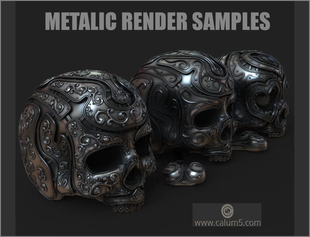 3 Detailed Skulls Set 3D print model_7