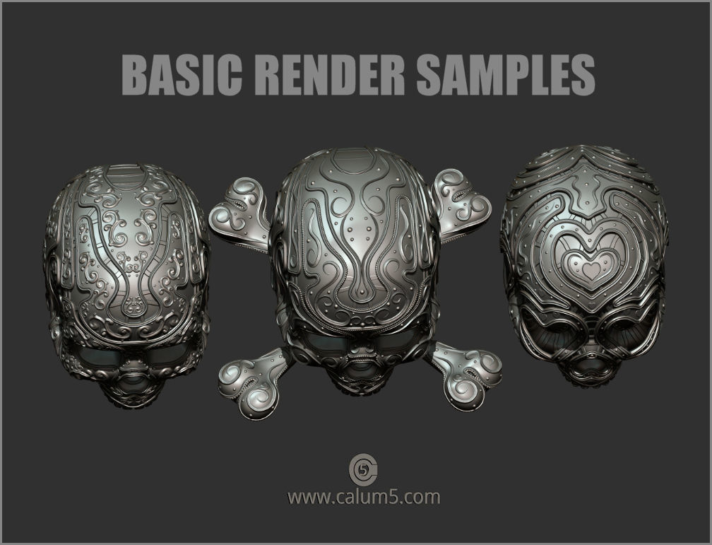 3 Detailed Skulls Set 3D print model_13