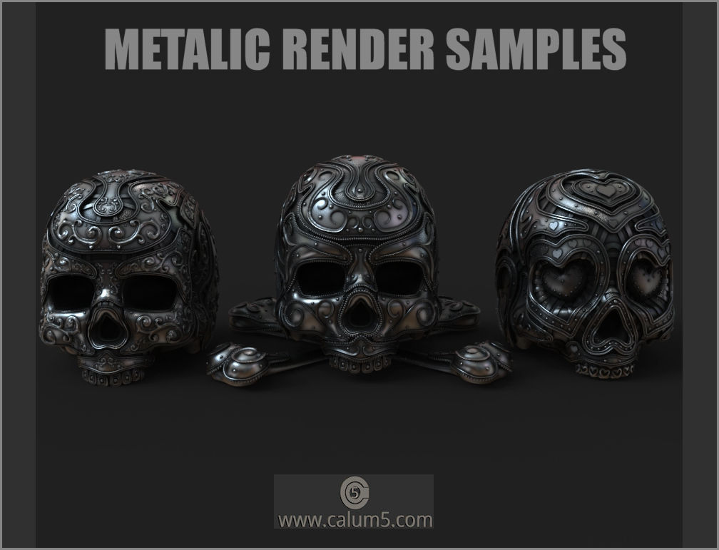 3 Detailed Skulls Set 3D print model_8