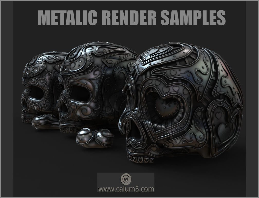 3 Detailed Skulls Set 3D print model_6