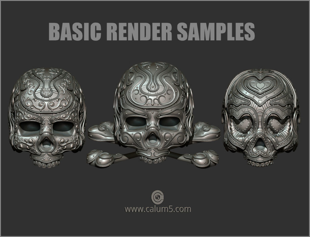 3 Detailed Skulls Set 3D print model_11