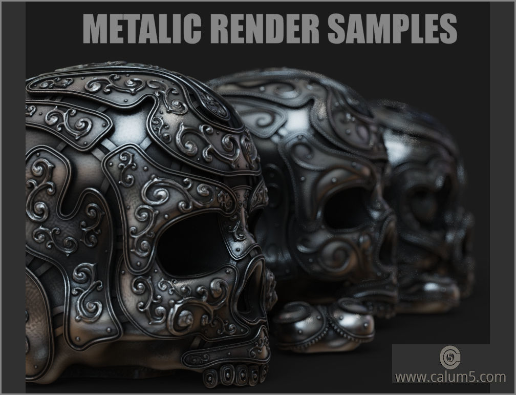 3 Detailed Skulls Set 3D print model_17