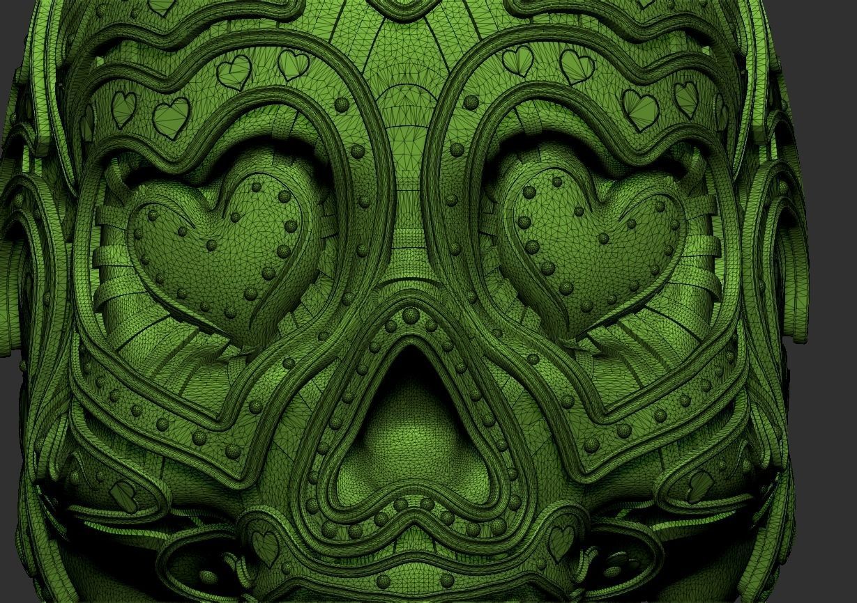 3 Detailed Skulls Set 3D print model_21