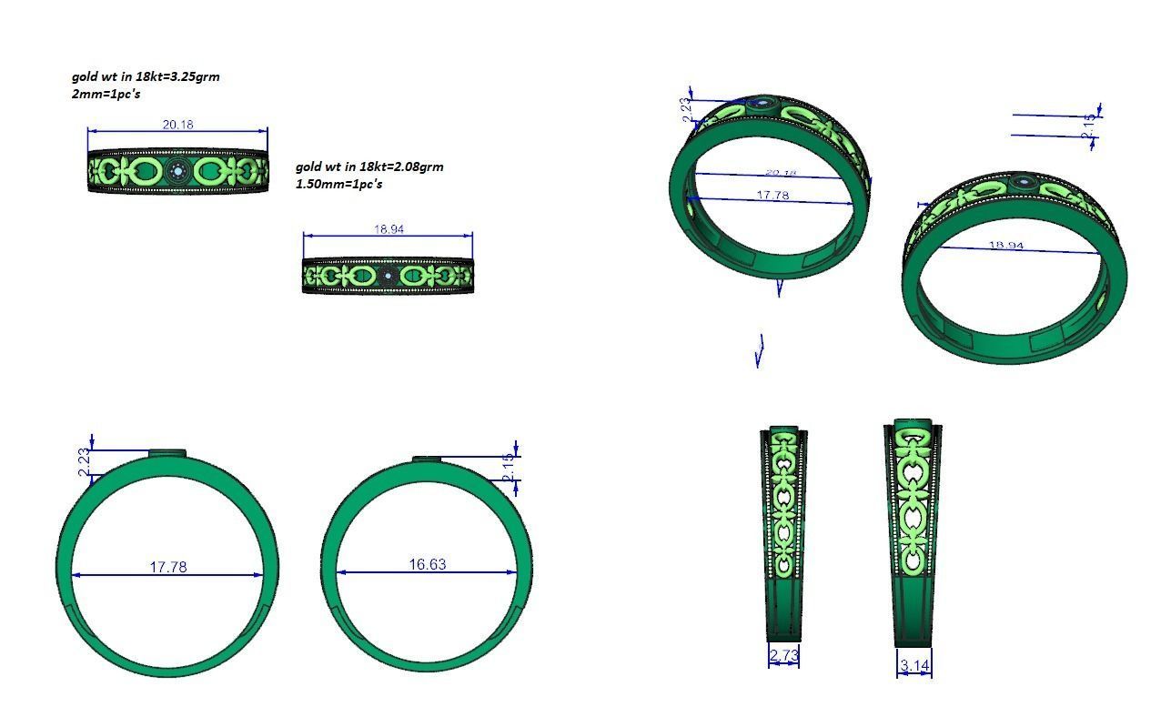 Wedding Band - 114 3D print model_4