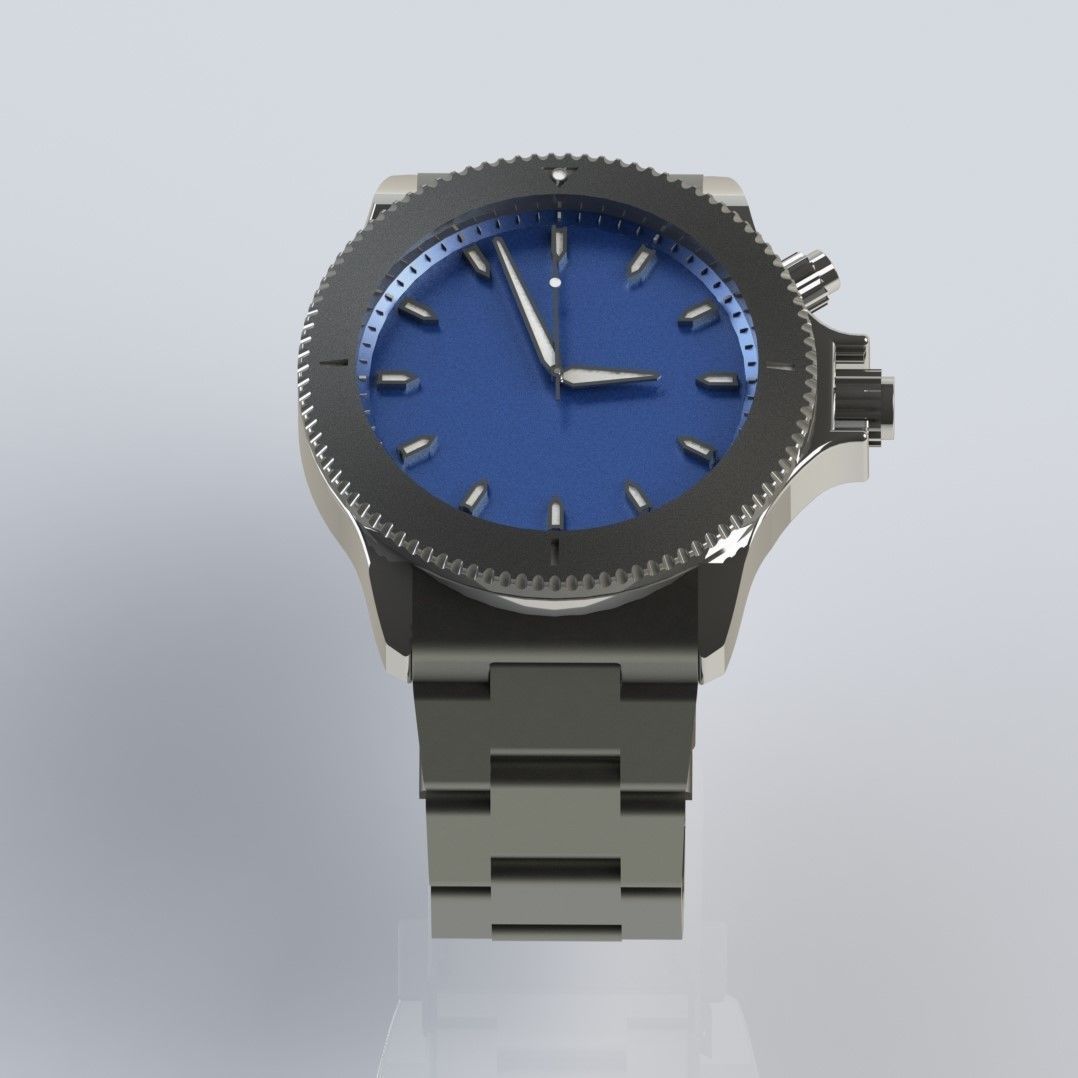 3D Watch silver 3D model_1