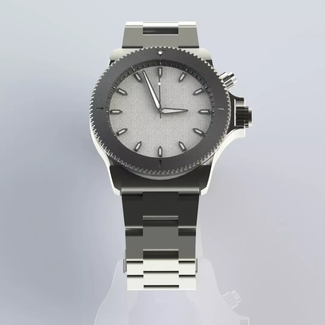 3D Watch silver 3D model_0