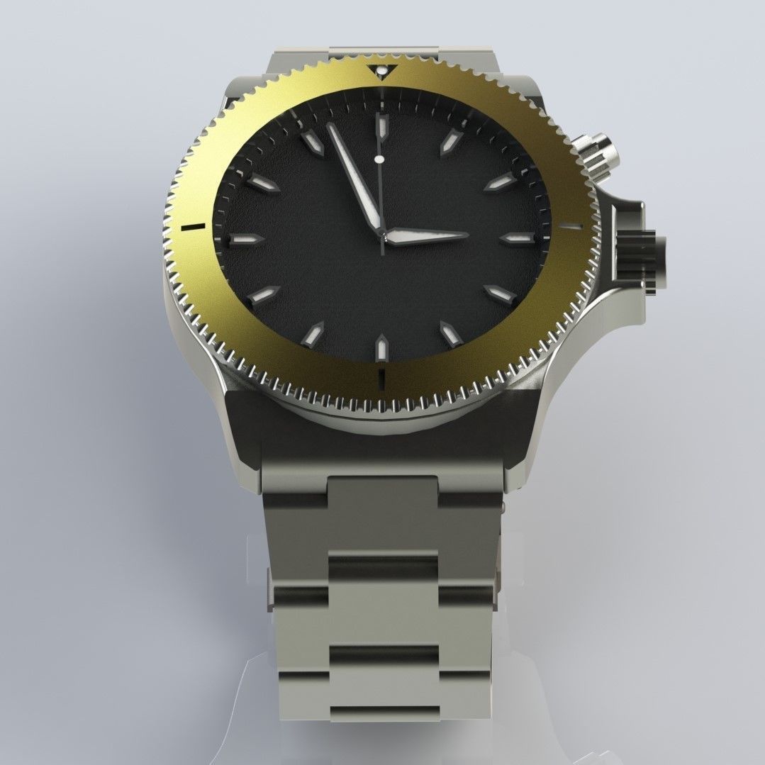 3D Watch silver 3D model_2