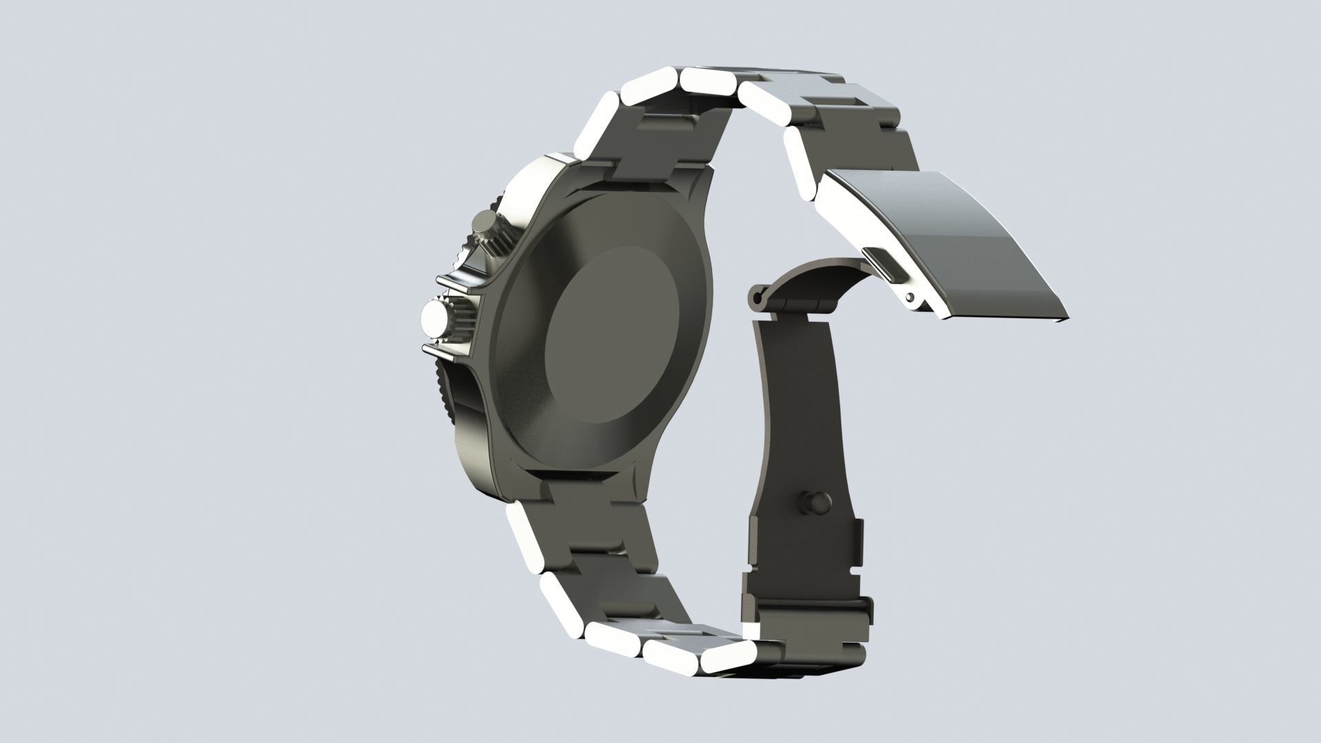 3D Watch silver 3D model_3