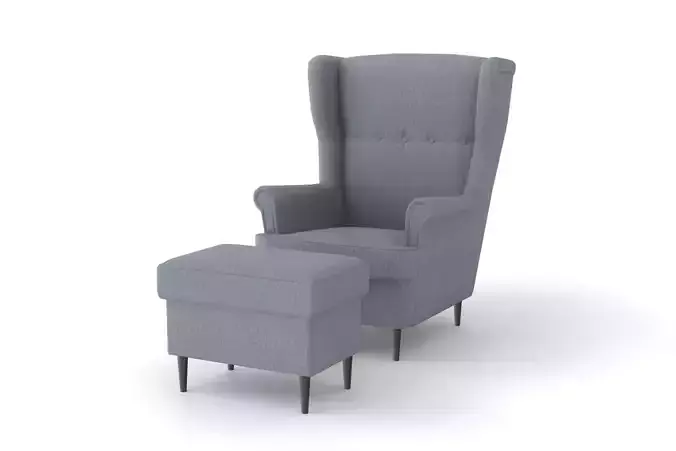 IKEA Strandmon chair with ottoman