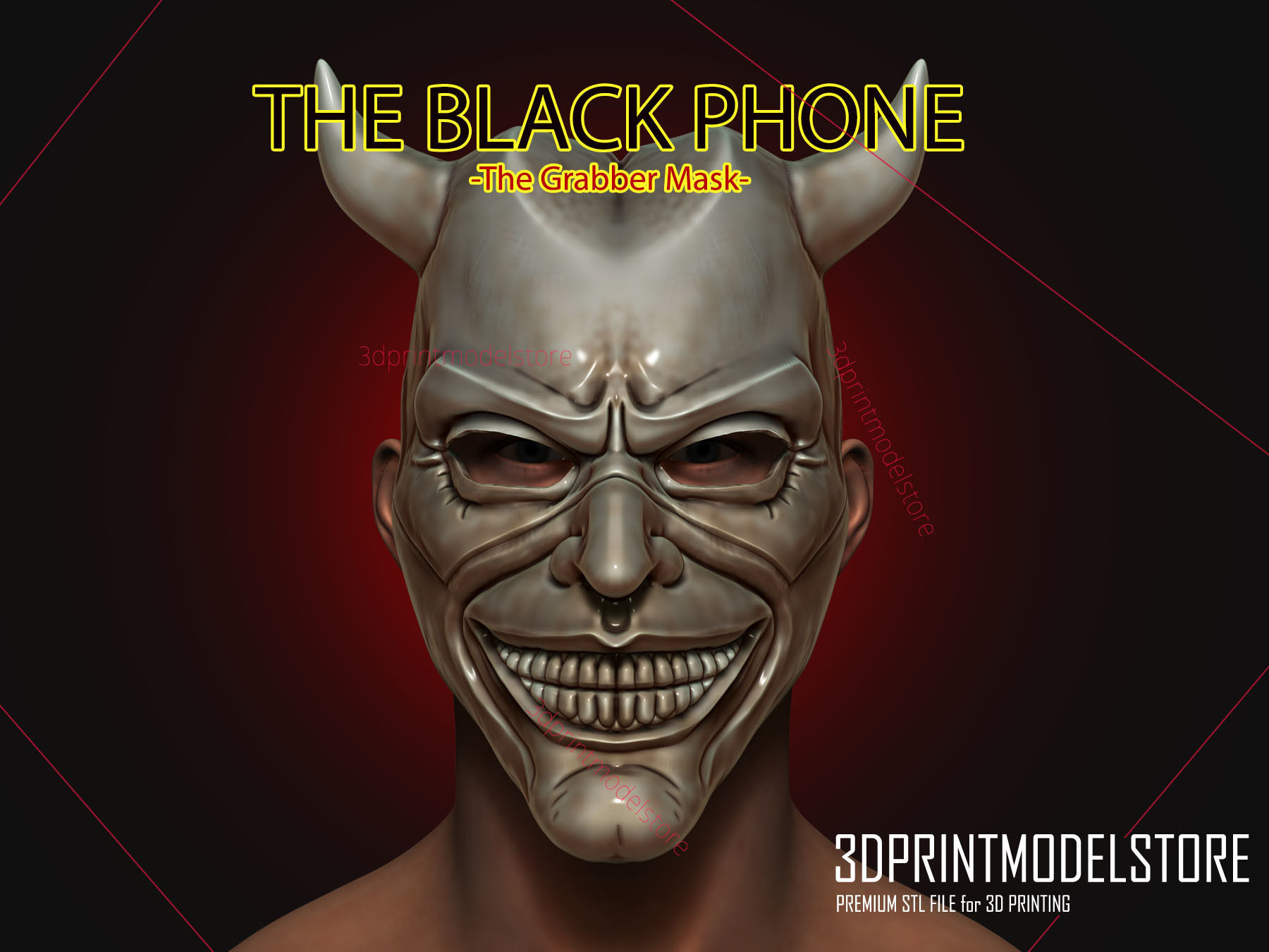 The Grabber Mask Black Phone Movie Halloween Cosplay Mask 3D model 3D