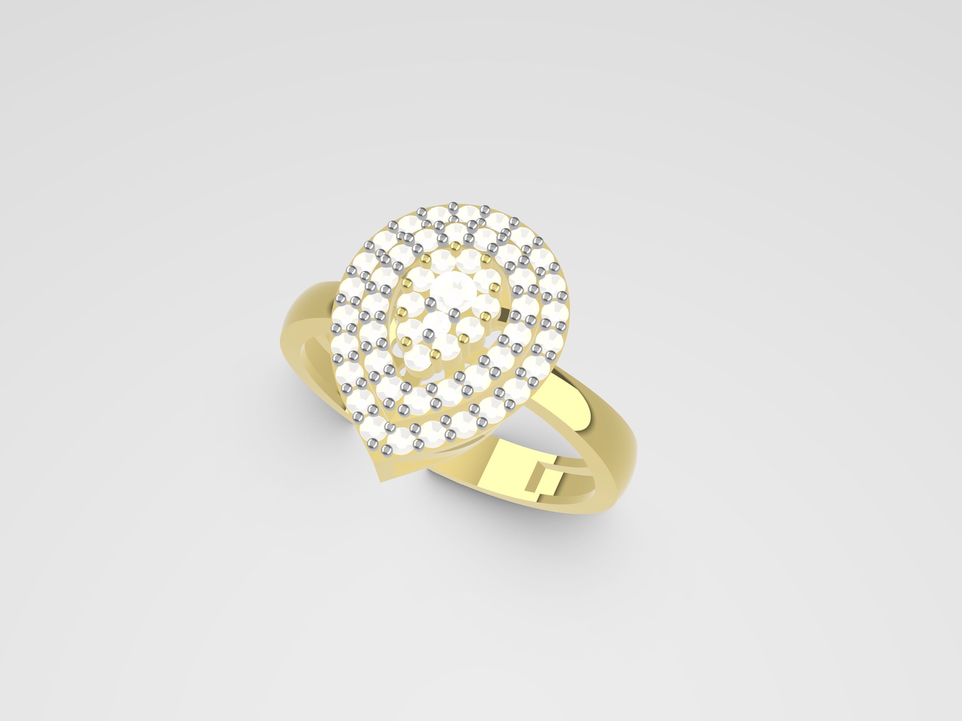 Rings peacock ring with sapphires 3D print model_5