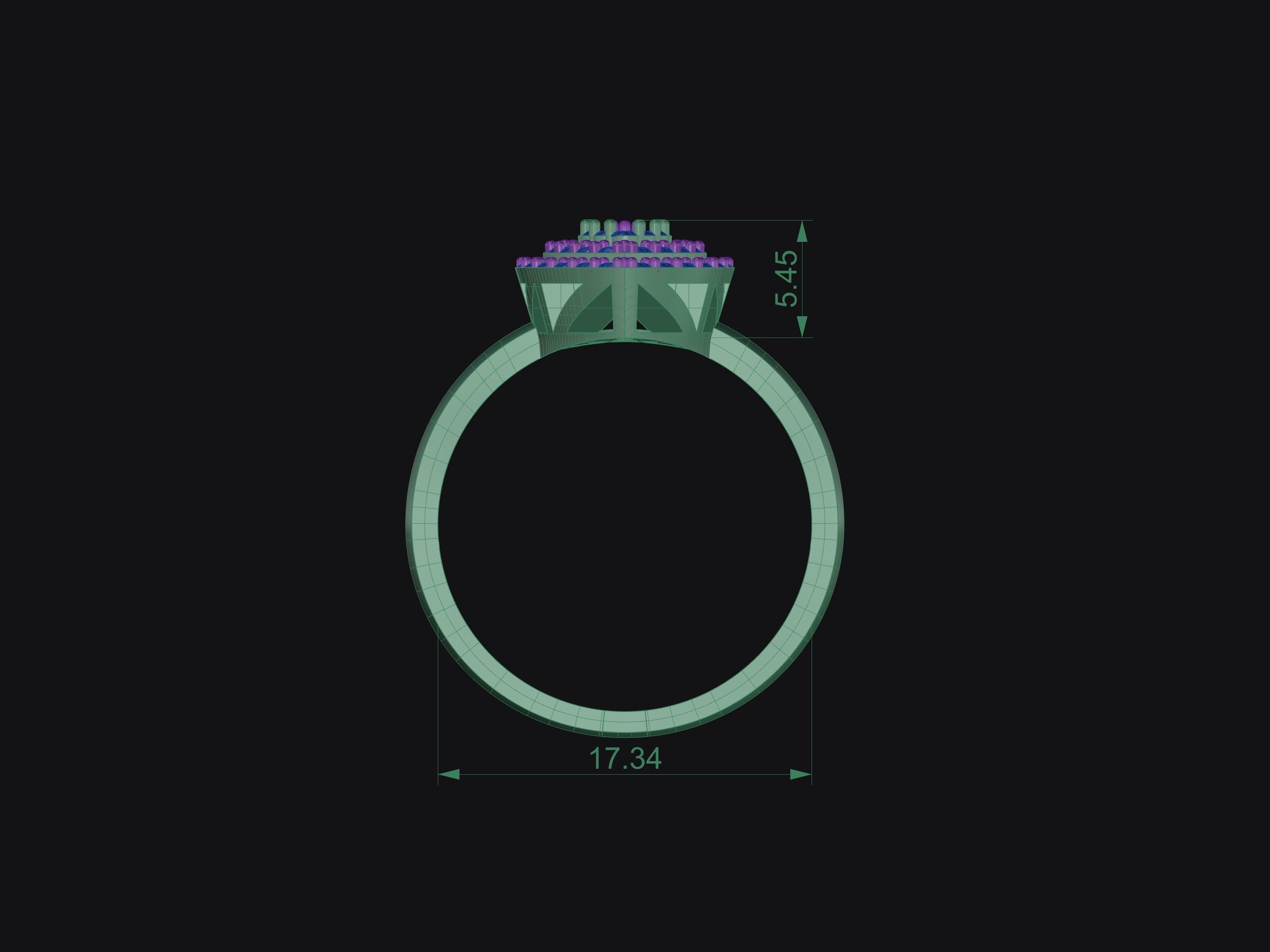 Rings peacock ring with sapphires 3D print model_10