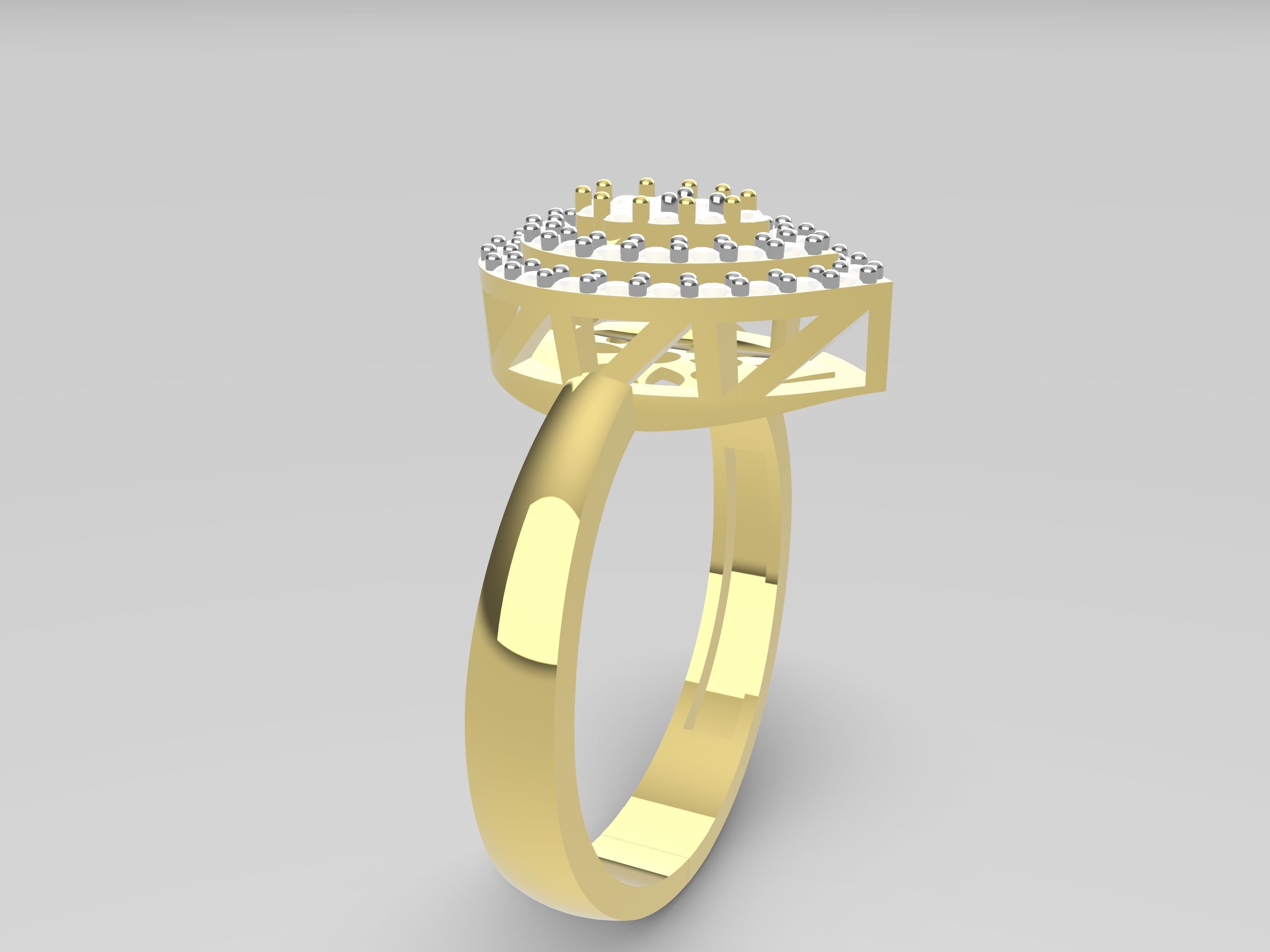 Rings peacock ring with sapphires 3D print model_9