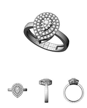 Rings peacock ring with sapphires 3D print model_16