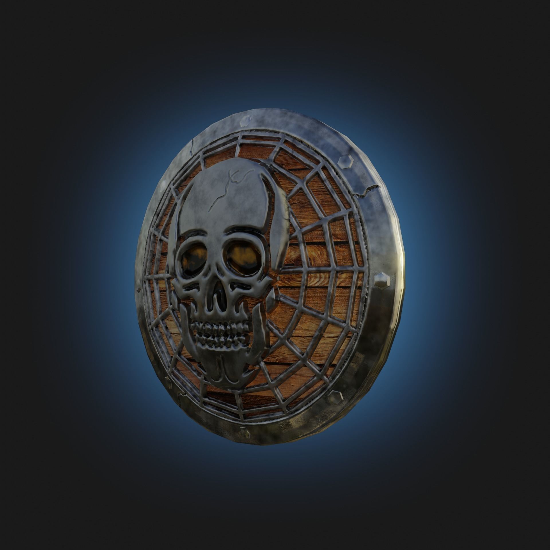 Stylized death shield PBR low-poly game ready Low-poly 3D model_3