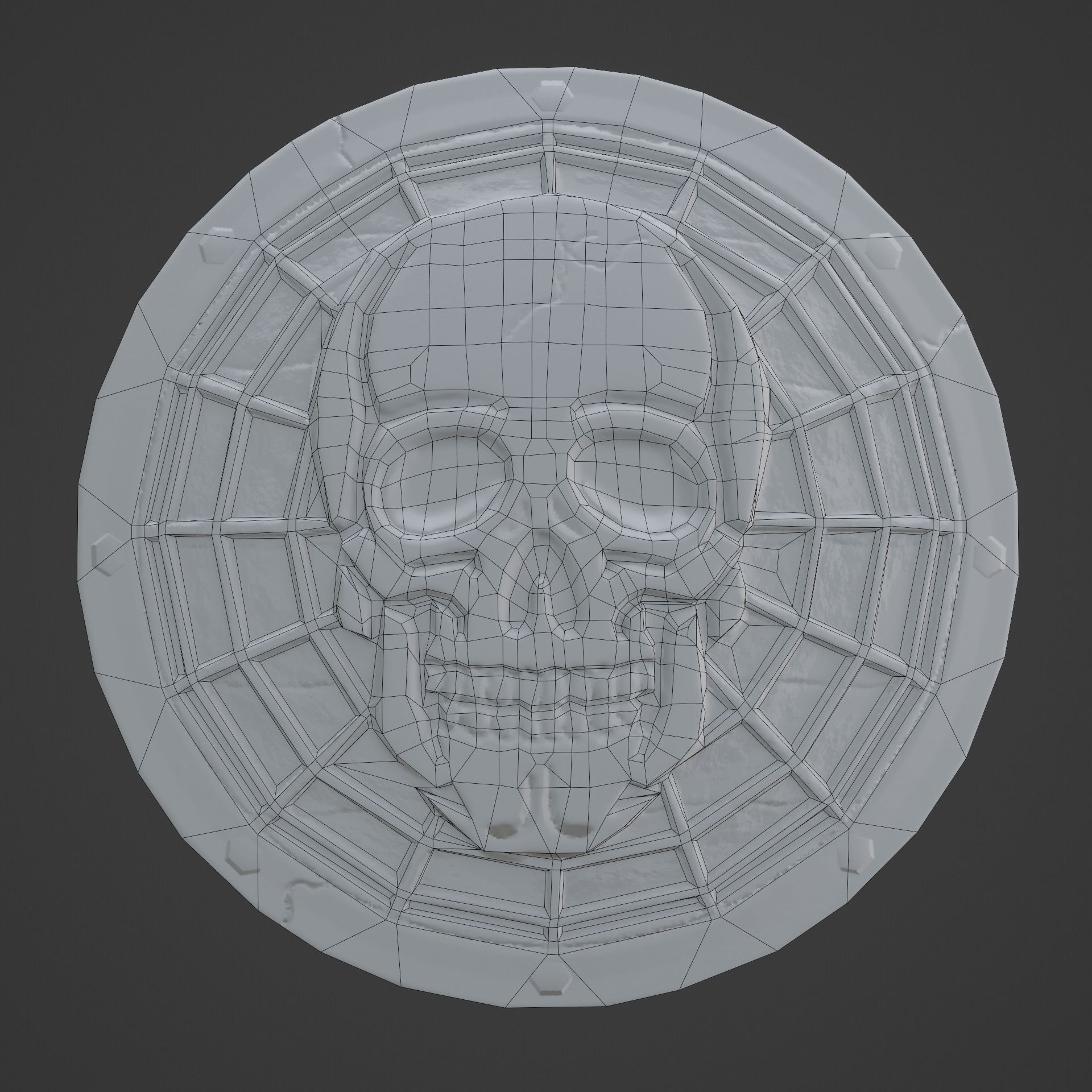 Stylized death shield PBR low-poly game ready Low-poly 3D model_8