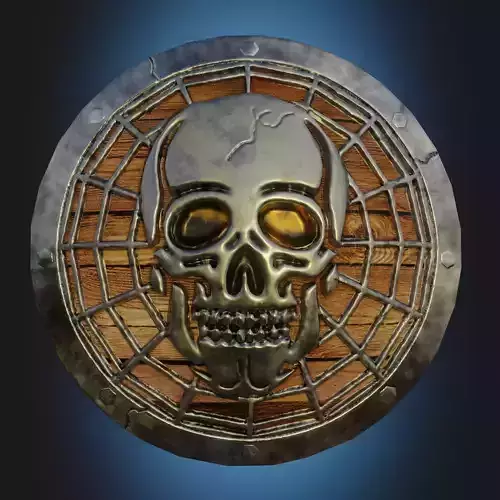 Stylized death shield PBR low-poly game ready