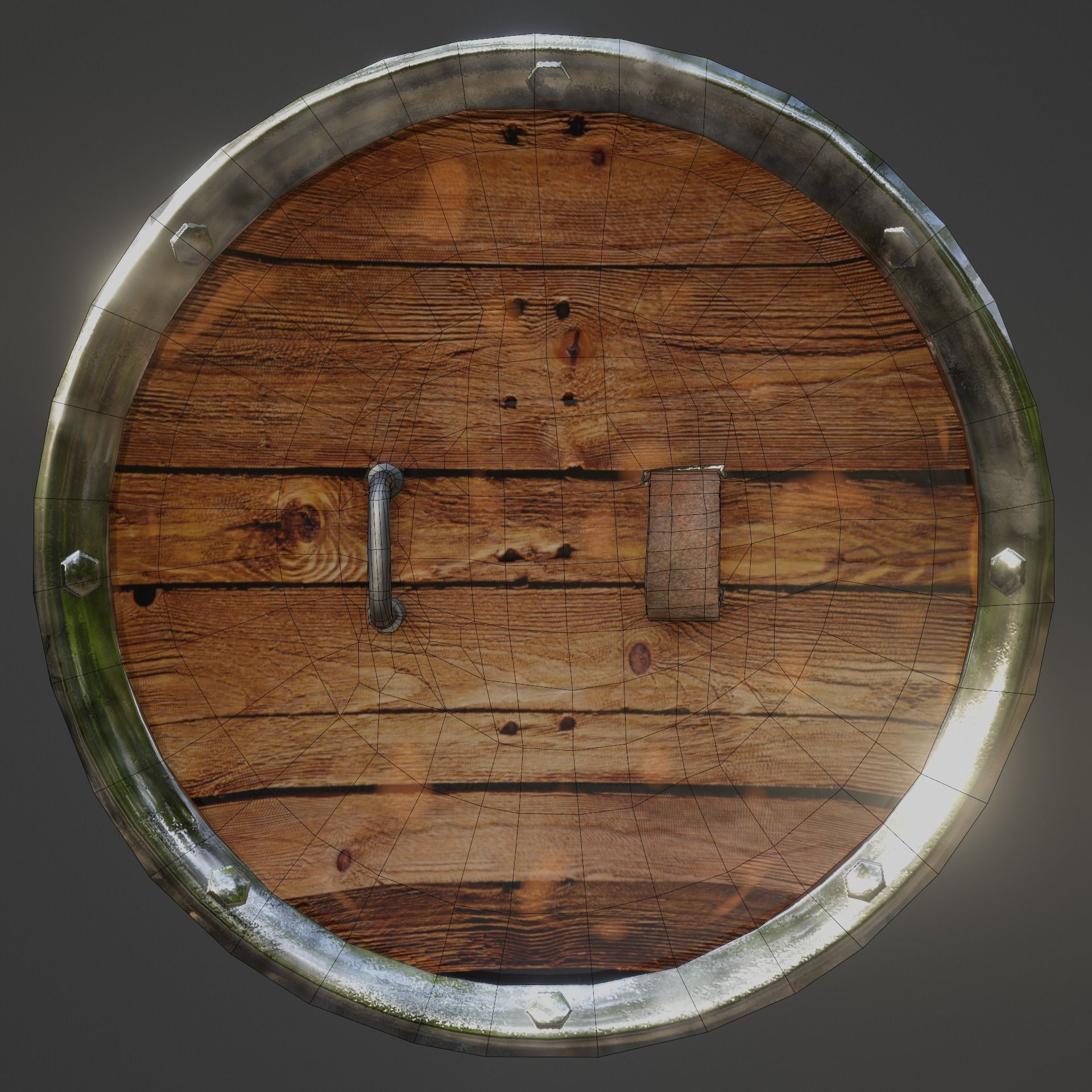 Stylized death shield PBR low-poly game ready Low-poly 3D model_7