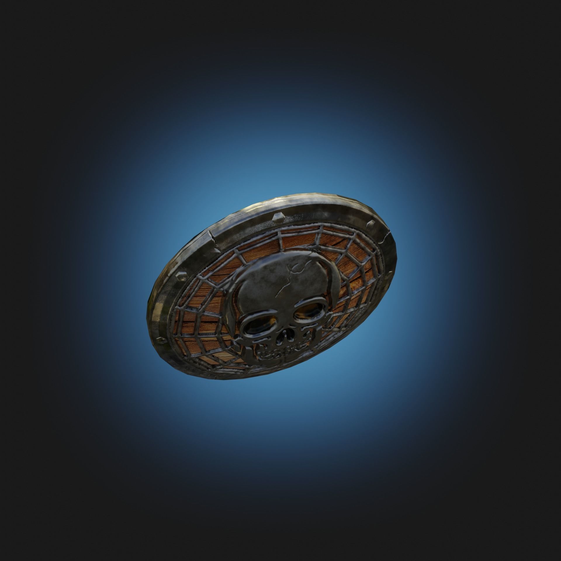 Stylized death shield PBR low-poly game ready Low-poly 3D model_4