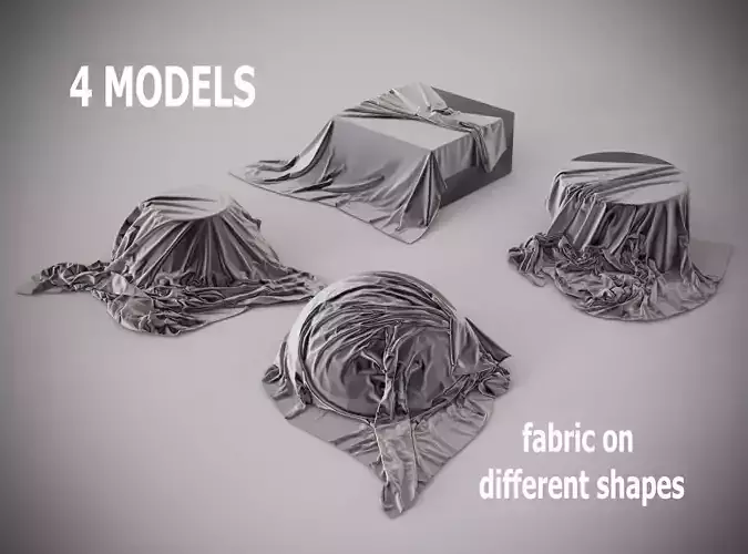 4 fabric patterns on different shapes