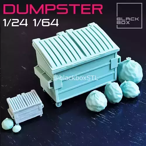 Dumpster Diorama parts 1-24 1-64th scale  3D print model