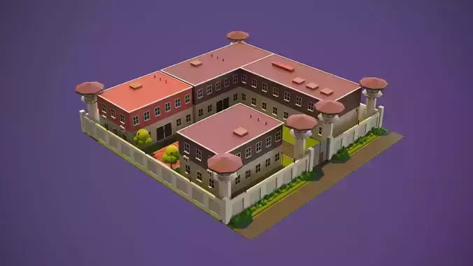 Prison 3d Model castle Low-poly 3D model