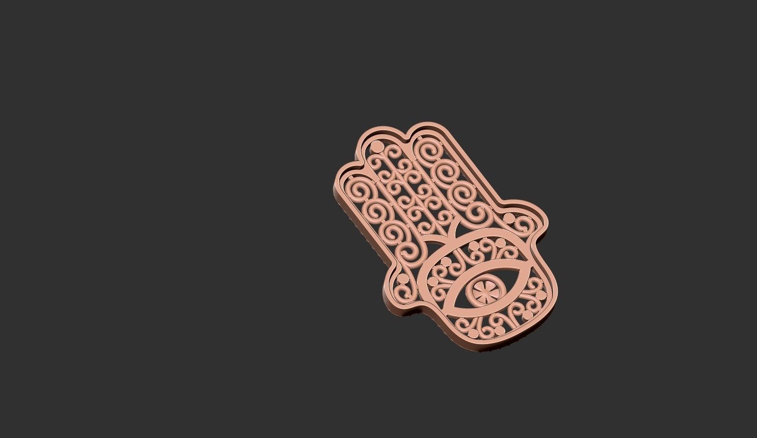 Hamsa amulet with diamonds  3D print model_4