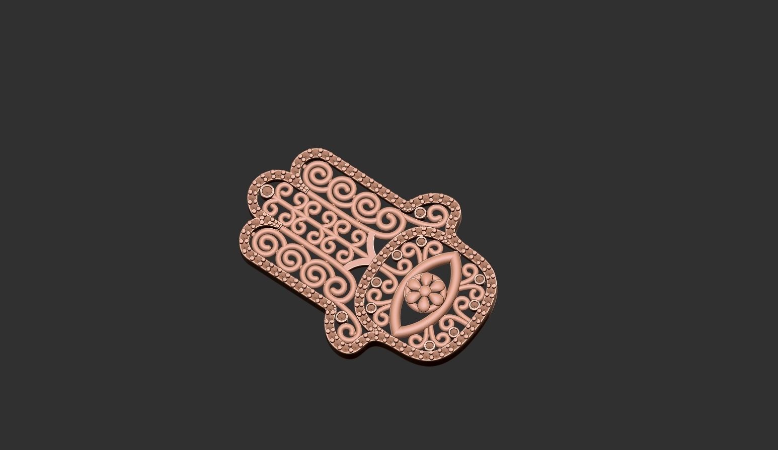 Hamsa amulet with diamonds  3D print model_5