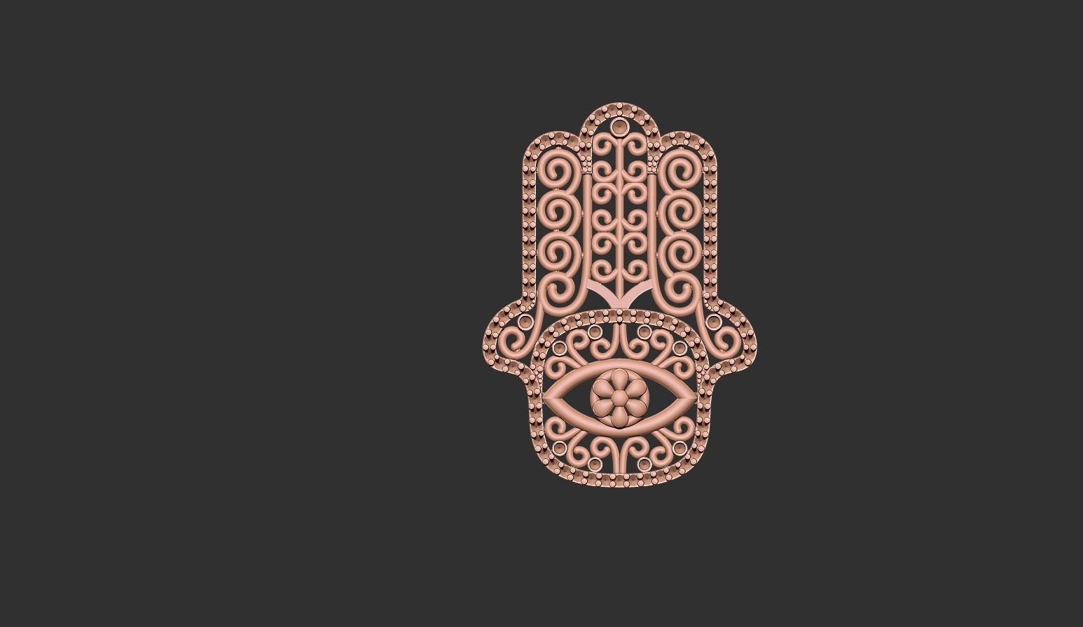 Hamsa amulet with diamonds  3D print model_1