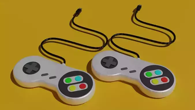 Nintendo game pad  Low-poly 3D model