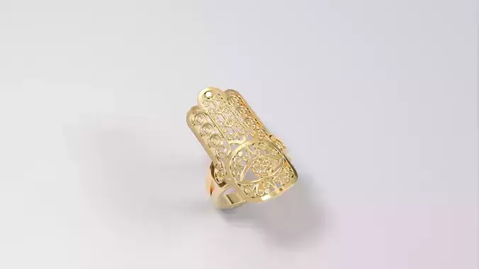 hamsa amulet ring 3D print model