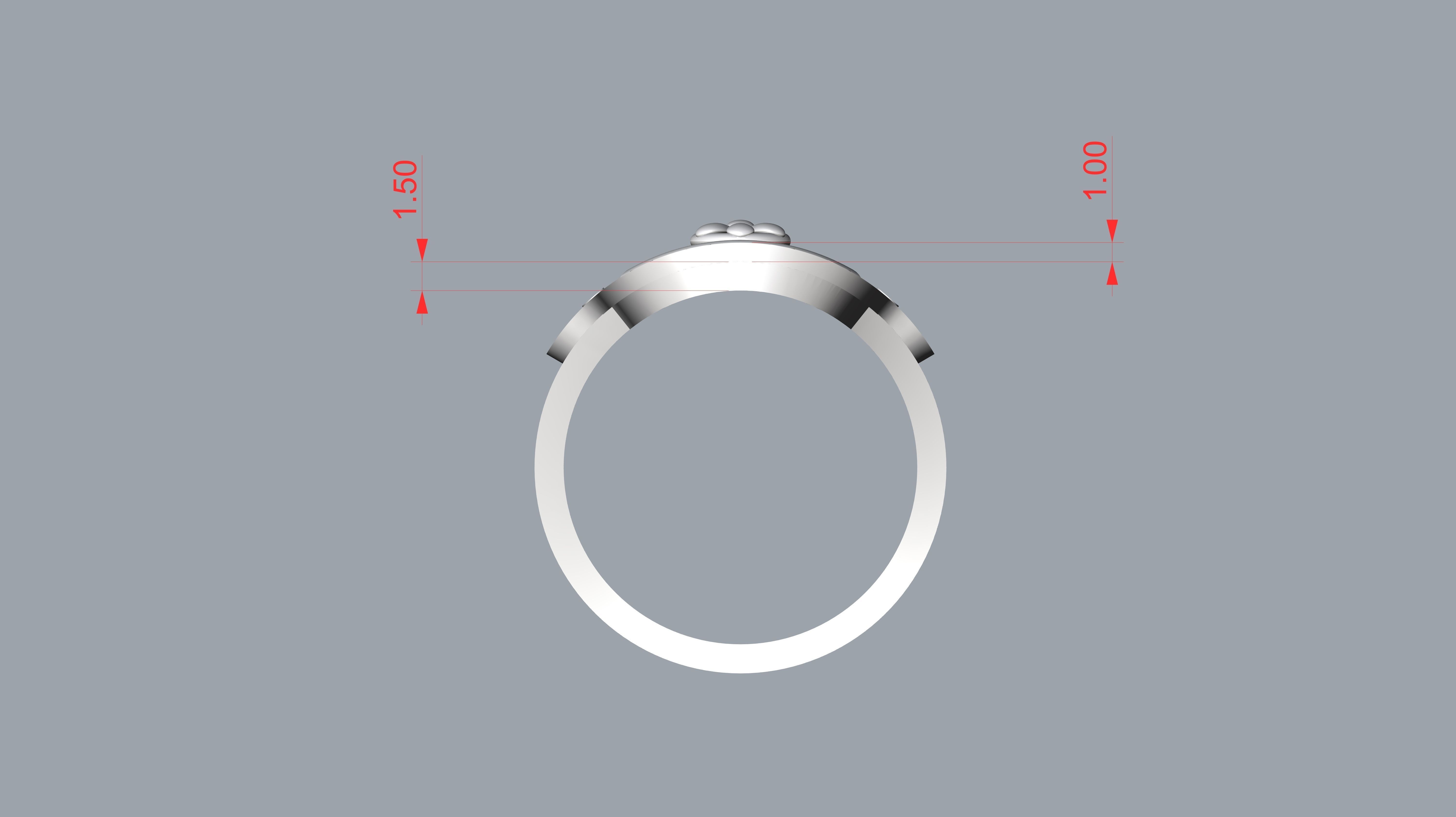 hamsa amulet ring 3D print model_9