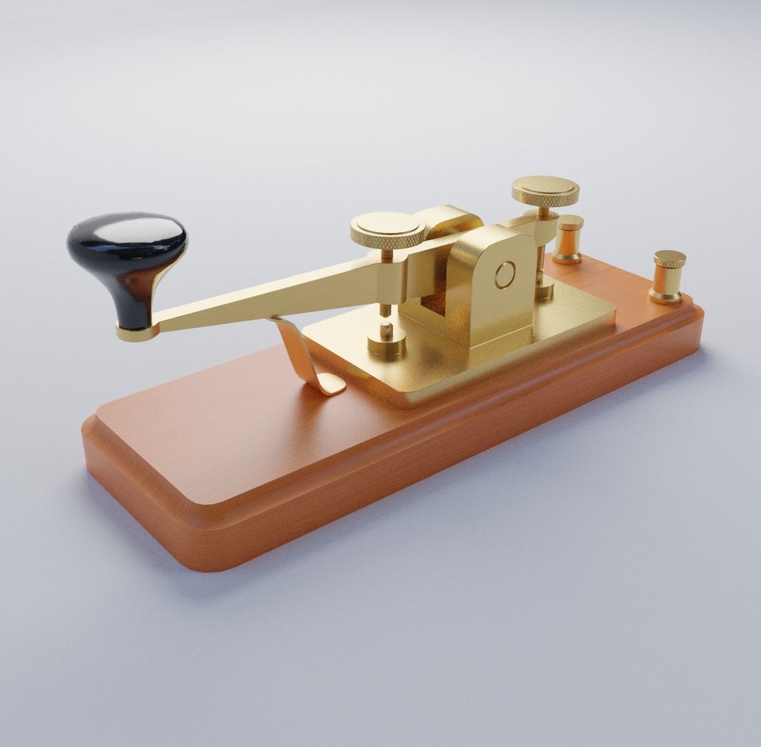 Telegraph old type of gramophone 3D model_1