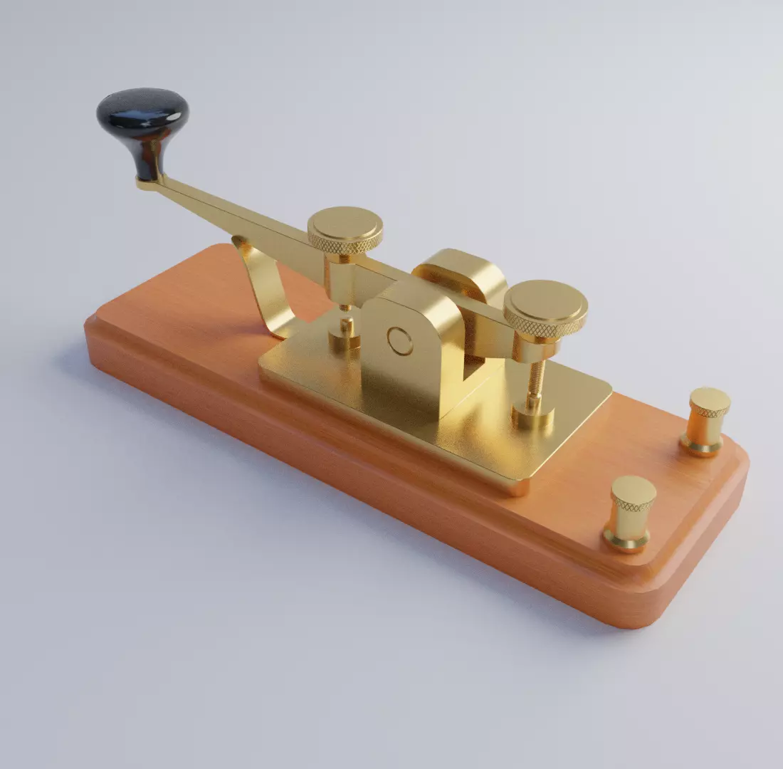 Telegraph old type of gramophone 3D model_0