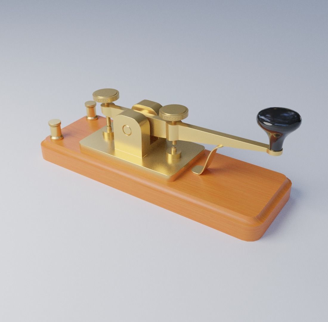 Telegraph old type of gramophone 3D model_2