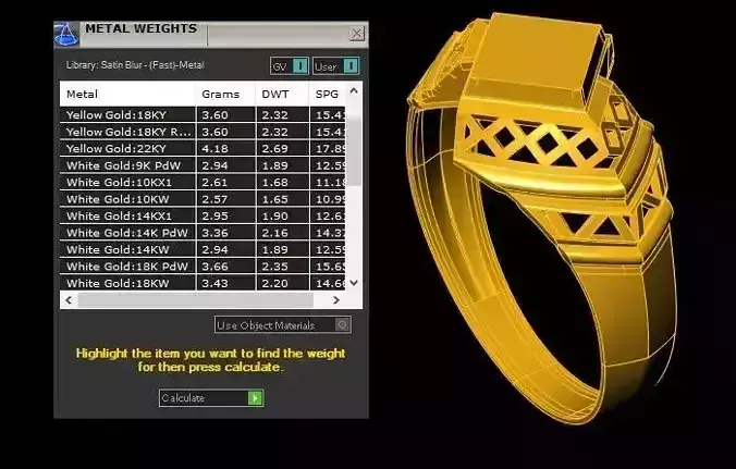 Square steps ladies ring 