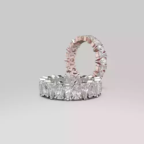 Pear and Baguette Eternity Ring in 17 sizes