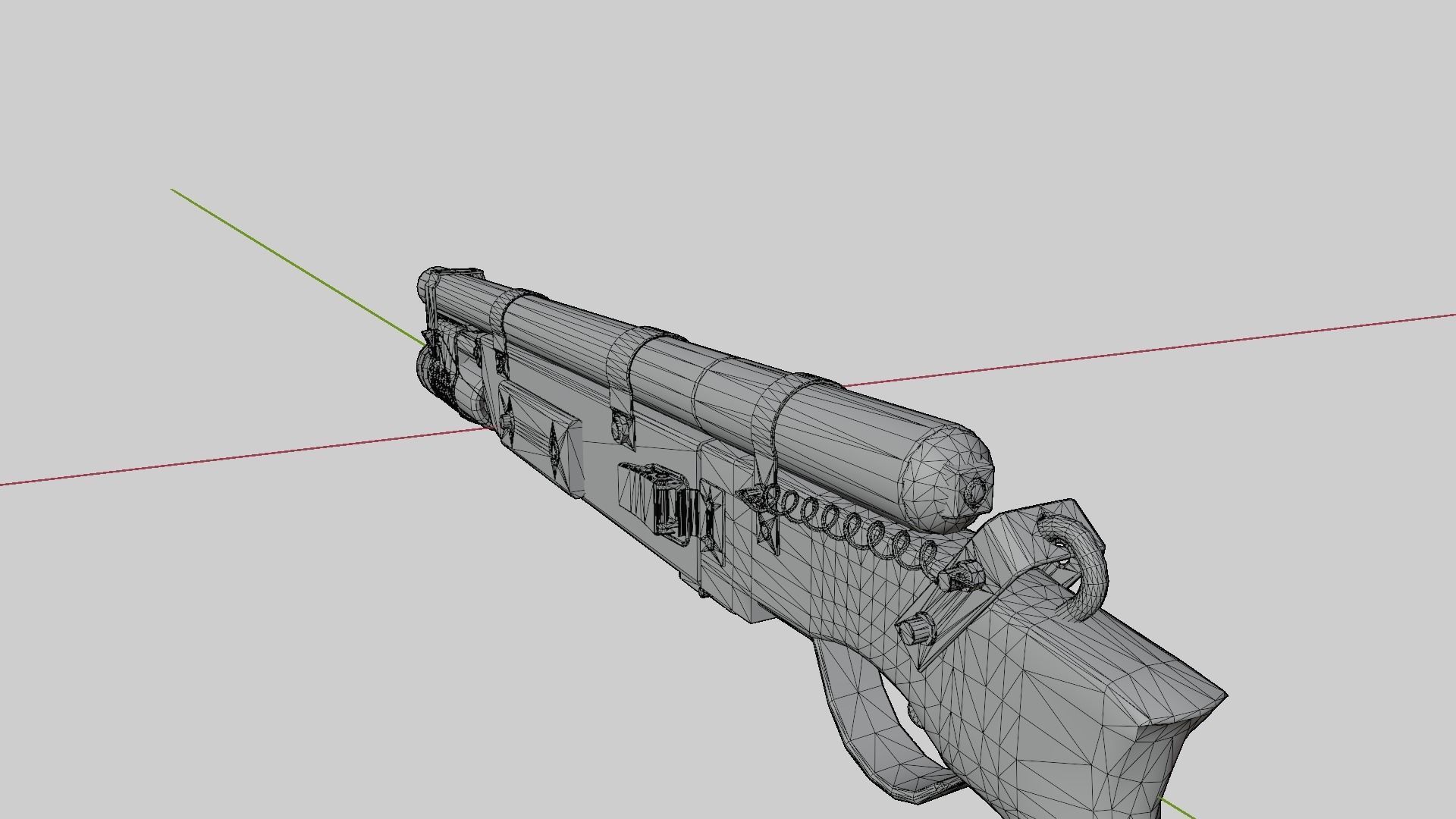  Game ready post apocalypse shotgun Low-poly 3D model_8