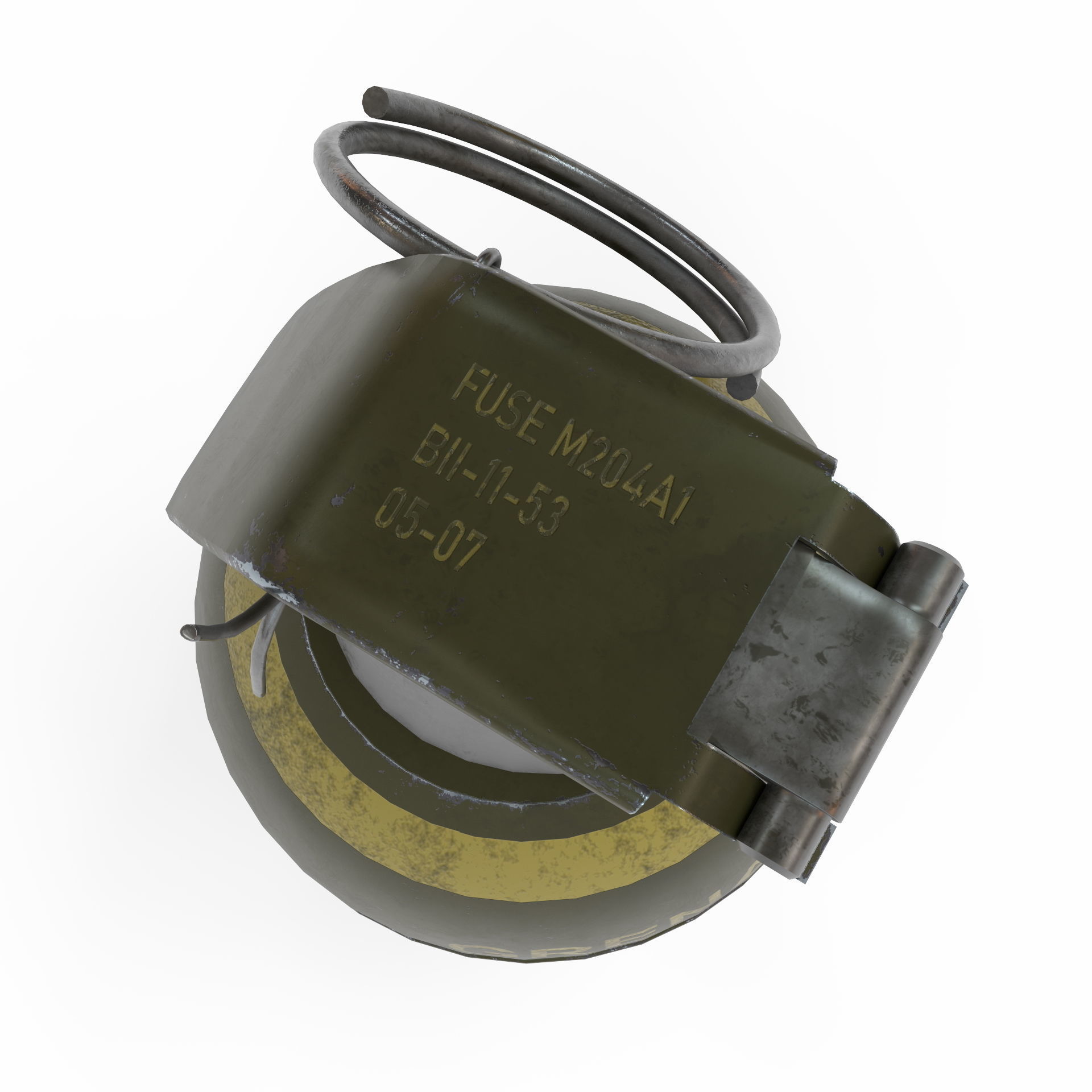 M26 grenade Low-poly 3D model_3