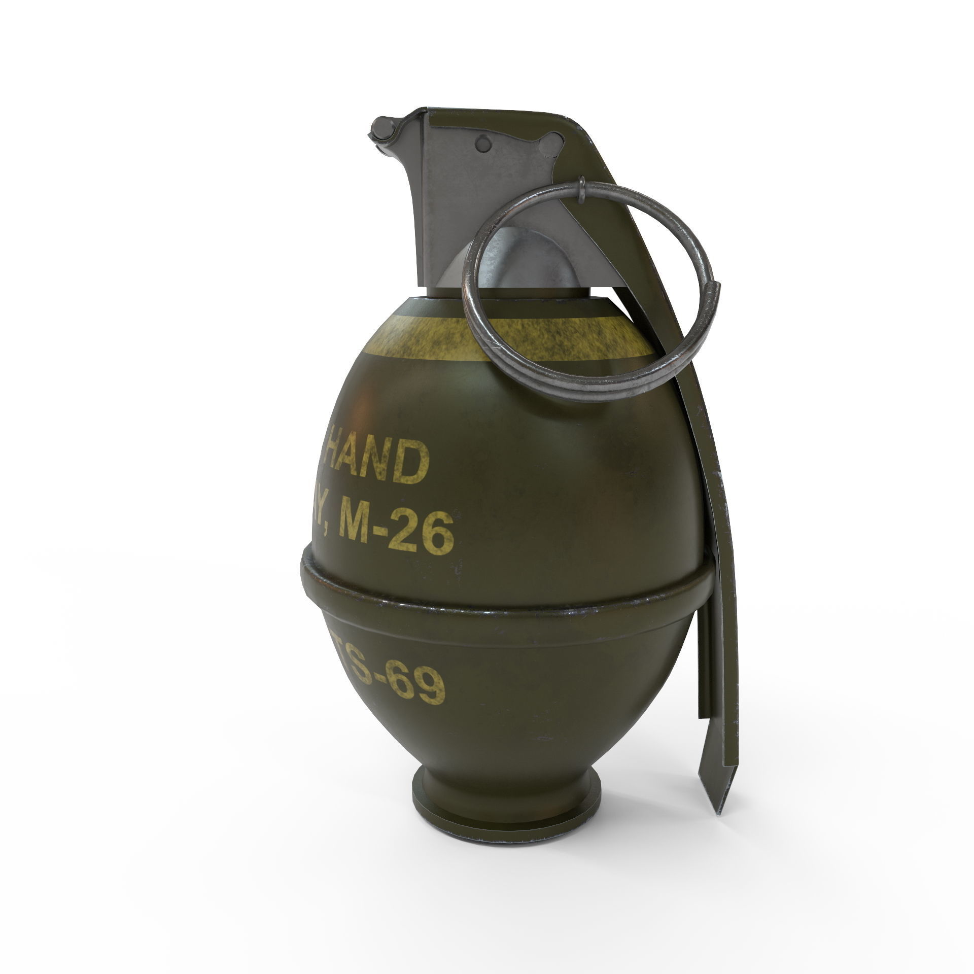 M26 grenade Low-poly 3D model_1