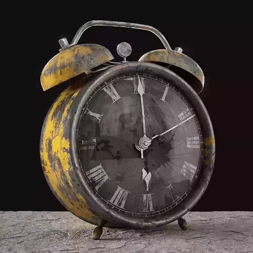 Worn old alarm clock