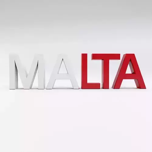 Malta country Name text 3d model  Low-poly 3D model