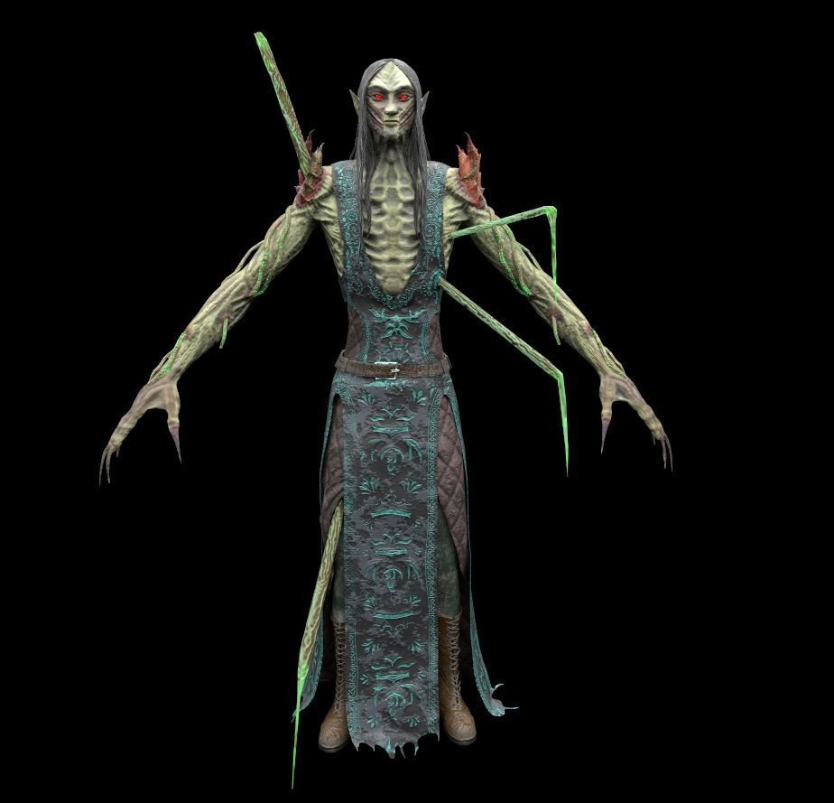 Dark Elf Low-poly 3D model_8