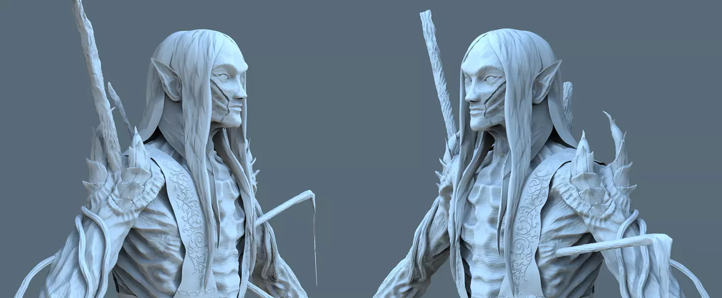 Dark Elf Low-poly 3D model_0