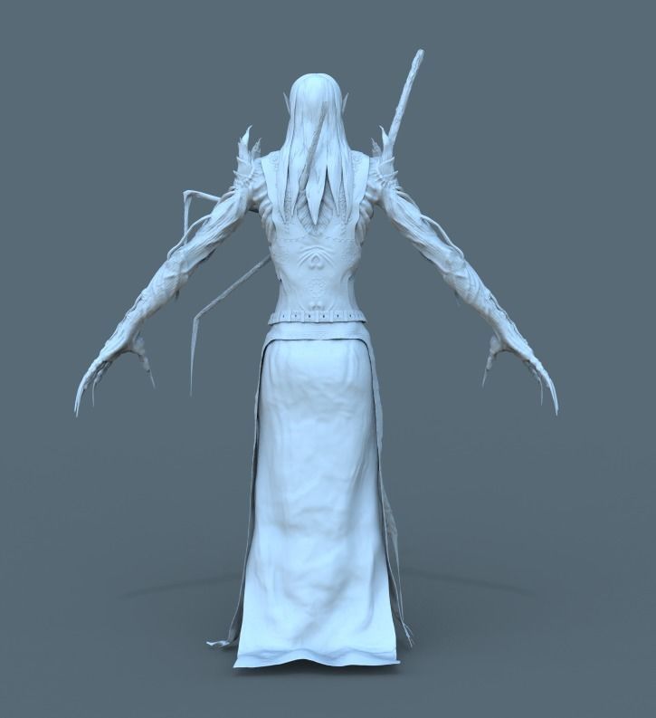 Dark Elf Low-poly 3D model_5