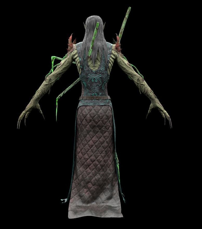 Dark Elf Low-poly 3D model_9