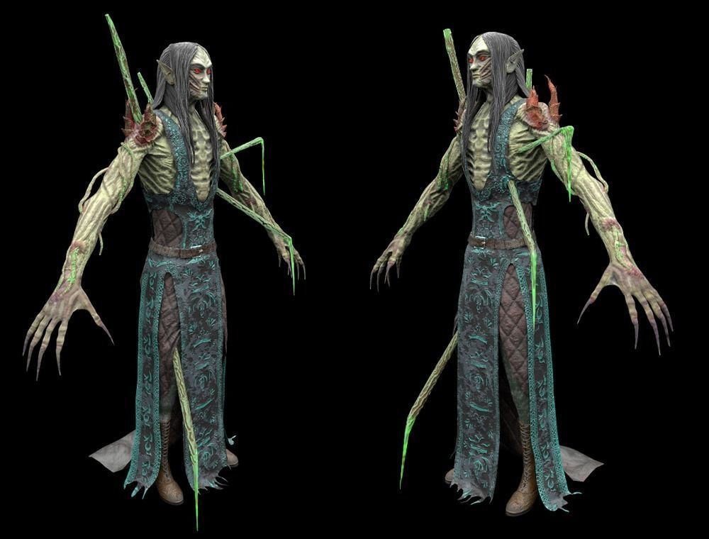 Dark Elf Low-poly 3D model_6