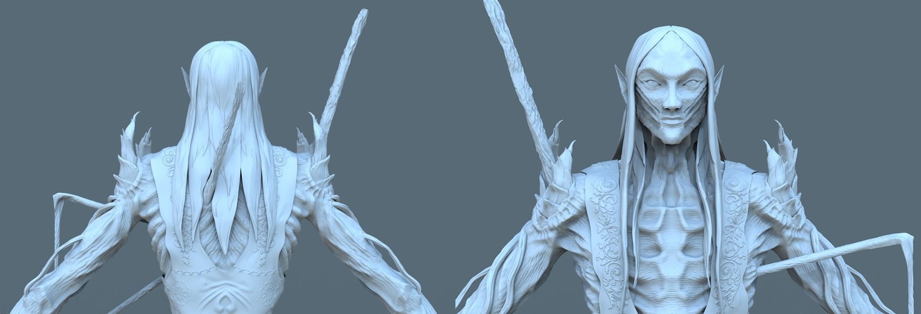 Dark Elf Low-poly 3D model_3