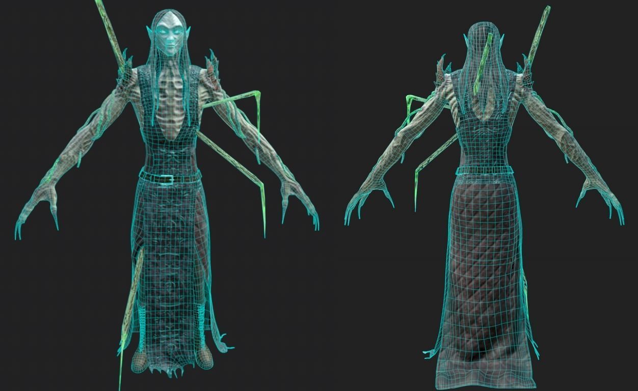 Dark Elf Low-poly 3D model_10