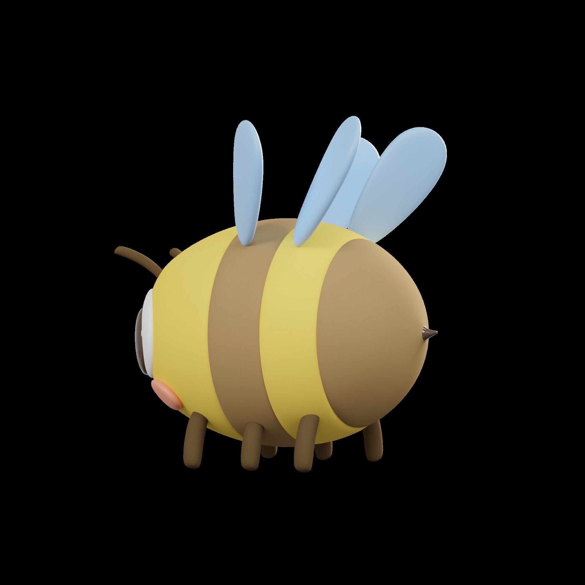 Character Cartoon bee 3D model_7
